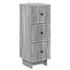 vidaXL Gabinete de Gavetas Sonoma Cinzento 33 x 34,5 x 90 cm