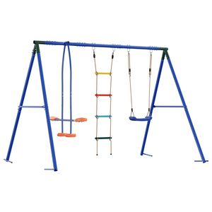 vidaXL Conjunto de Balan&ccedil;o para Exterior Multicolor A&ccedil;o e PE
