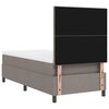 vidaXL Cama Box com colch&atilde;o Cinzento-acastanhado 90 x 190 cm tecido