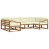vidaXL Conjunto de Sof&aacute;s para Exterior 6 pcs Natural e Creme