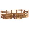 vidaXL Conjunto de Sof&aacute;s para Exterior 7 unid. Natural Poli&eacute;ster