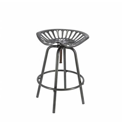 Esschert Design Cadeira de bar industrial cinzento
