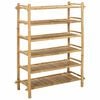 vidaXL Rack de Sapatos com prateleira Natural 6 camadas Bambu