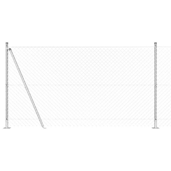 vidaXL Poste de Cerca Prateado 10 x 1,2 m (malha de 40 x 40 mm) A&ccedil;o