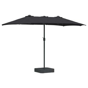 vidaXL Guarda-sol de Jardim Preto 385 x 209 x 244 cm Poli&eacute;ster