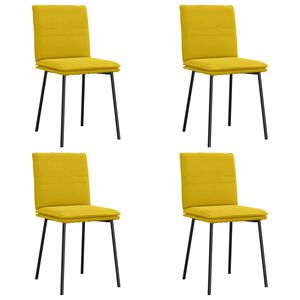 vidaXL Cadeiras de jantar 4 pcs veludo amarelo