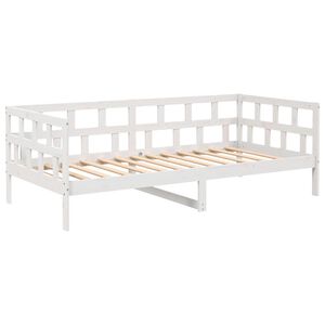 vidaXL Sof&aacute;-cama 90x200 cm madeira de pinho maci&ccedil;a branco