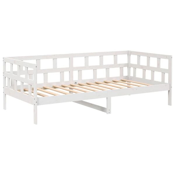 vidaXL Sof&aacute;-cama 90x200 cm madeira de pinho maci&ccedil;a branco