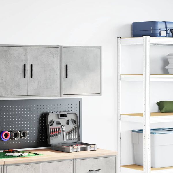 vidaXL Arm&aacute;rio de parede garagem concreto cinza madeira engenheirada