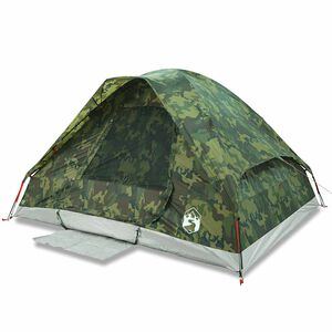 vidaXL Tenda de campismo c&uacute;pula p/ 4 pessoas imperme&aacute;vel camuflagem