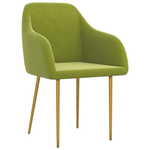 vidaXL Cadeiras de jantar 2 pcs veludo verde-claro