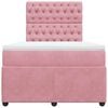 vidaXL Cama boxspring com colch&atilde;o 120x190 cm veludo rosa