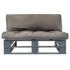 vidaXL Sofá de paletes para jardim com almofadões cinzentos pinho