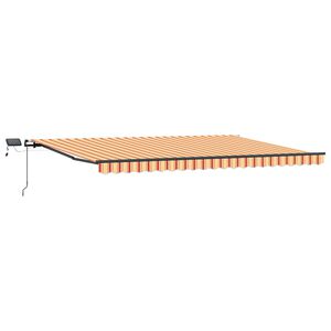 vidaXL Toldo retr&aacute;til Amarelo e Laranja 500 &times; 300 cm Tecido e Alum&iacute;nio