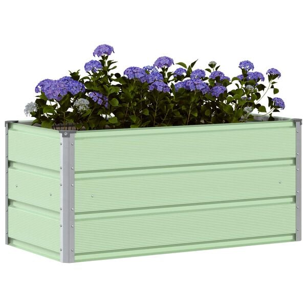 vidaXL Floreira Verde Pastel 100 x 50 x 45 cm A&ccedil;o Galvanizado