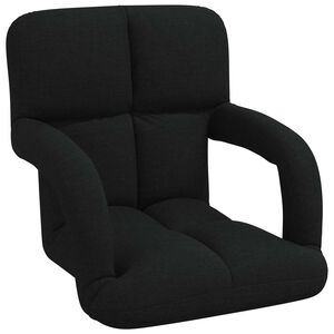 vidaXL Cadeira de ch&atilde;o ajust&aacute;vel Preto Tecido