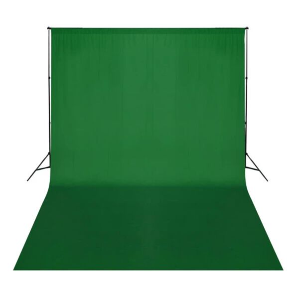 vidaXL Fundo fotográfico s/ suporte algodão verde 500x300cm chroma key
