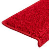 vidaXL Tapetes de escada 20 pe&ccedil;as 65x21x4 cm vermelho com borda retangular