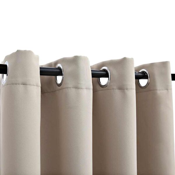 vidaXL Cortinas blackout com argolas em metal 2 pcs 140x175 cm bege