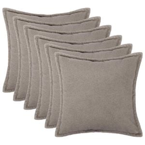 vidaXL Capa almofada 6 pcs HOUTEN Cinzento-claro 30 x 30 cm Boucl&eacute;