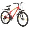 vidaXL Bicicleta de montanha 21 velocidades roda 36 cm vermelho