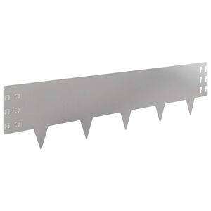 vidaXL Acabamento para Gramado 20 pcs 100 x 25 cm A&ccedil;o Prateado