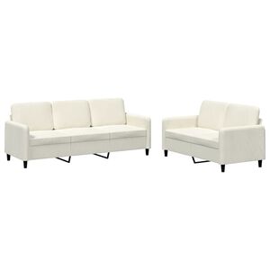 vidaXL 2 pcs conjunto de sof&aacute;s veludo cor creme