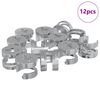 vidaXL Porcas de Fecho Cam 12 pcs Prateado 12 x 10 mm Metal