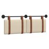 vidaXL Cabeceira Suspensa Liso Creme 130 x 55 x 5 cm PU Antigo