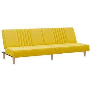vidaXL Sof&aacute;-cama tecido amarelo-claro