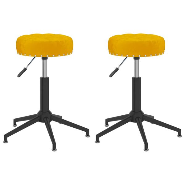 vidaXL Cadeiras de jantar girat&oacute;rias 2 pcs veludo amarelo mostarda
