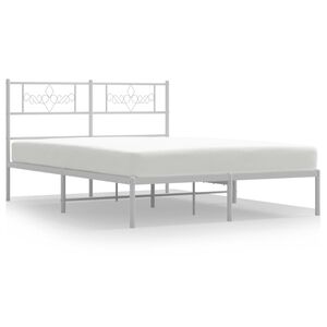 vidaXL Estrutura de cama com cabeceira 120x200 cm metal branco
