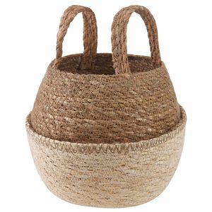 vidaXL Cachepot com al&ccedil;as Branco &Oslash; 22 x 20 cm 100% Erva marinha