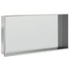 vidaXL Nicho parede p/ duche 62x32x9 cm a&ccedil;o inoxid&aacute;vel prata escovada