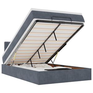 vidaXL Cama otomana com colch&atilde;o 120x190 cm veludo cinzento-escuro