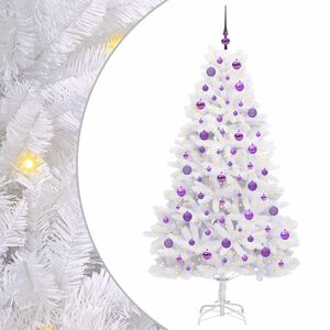 vidaXL &Aacute;rvore de Natal Articulada Artificial Branco 180 cm PVC e A&ccedil;o