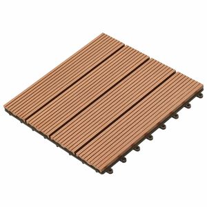 vidaXL Telha de Deck 11 pcs Castanho 30 x 30 cm WPC