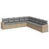 vidaXL 9 pcs conjunto de sof&aacute;s p/ jardim com almofad&otilde;es vime PE bege