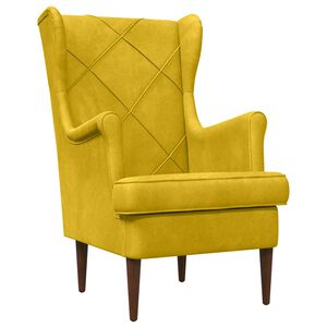 vidaXL poltrona Amarelo Veludo