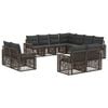 vidaXL Conjunto de Sof&aacute; de Jardim 11 pcs Cinza e Cinza Escuro vime PE