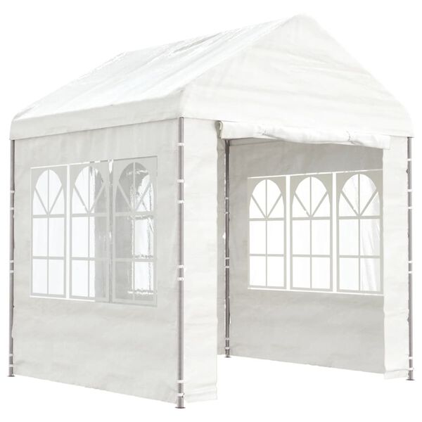 VidaXL Gazebo com telhado 2,28x2,23x2,69 m polietileno branco