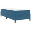 vidaXL Estrutura da Cama com colch&atilde;o Azul Escuro 90 x 190 cm tecido