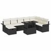 vidaXL Conjunto de Sof&aacute; de Jardim 9 unid. Preto vime PE