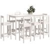vidaXL 9 pcs conjunto de bar pinho maciço branco
