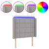 vidaXL Cabeceira cama c/ luzes LED tecido 93x16x118/128 cm cinza-claro
