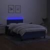 vidaXL Cama box spring c/ colch&atilde;o e LED 120x200 cm tecido azul