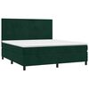 vidaXL Cama com molas/colch&atilde;o 180x200 cm veludo verde-escuro