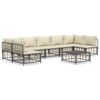 vidaXL 8 pcs conjunto lounge de jardim c/ almofad&otilde;es vime PE antracite