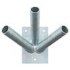 vidaXL Suporte de Poste para Bandeira Prateado 10,5 x 7,5 x 0,2 cm A&ccedil;o