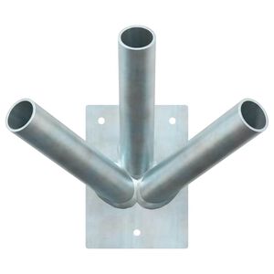 vidaXL Suporte de Poste para Bandeira Prateado 10,5 x 7,5 x 0,2 cm A&ccedil;o